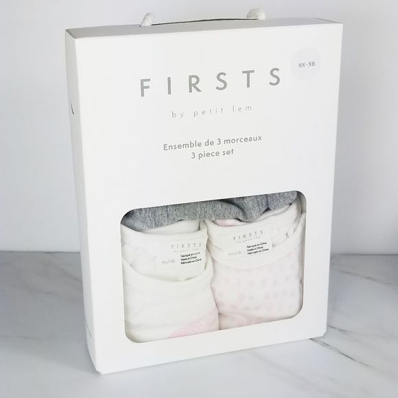 FIRST by Petit Lem 3 Piece Newborn Set Pin… - Picture 3 of 7